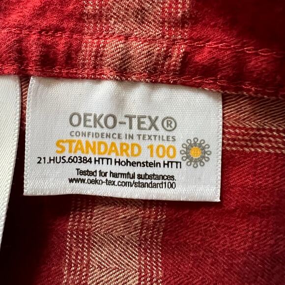 BLAKE SHELTON x LANDS END Red Plaid Flannel Mens 3XL Tall Western Rodeo Outdoors - Picture 6 of 8